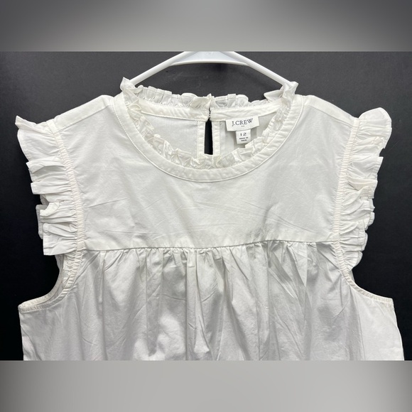 NWT J.Crew Ruffle Poplin Sleeveless Top White - Picture 8 of 8